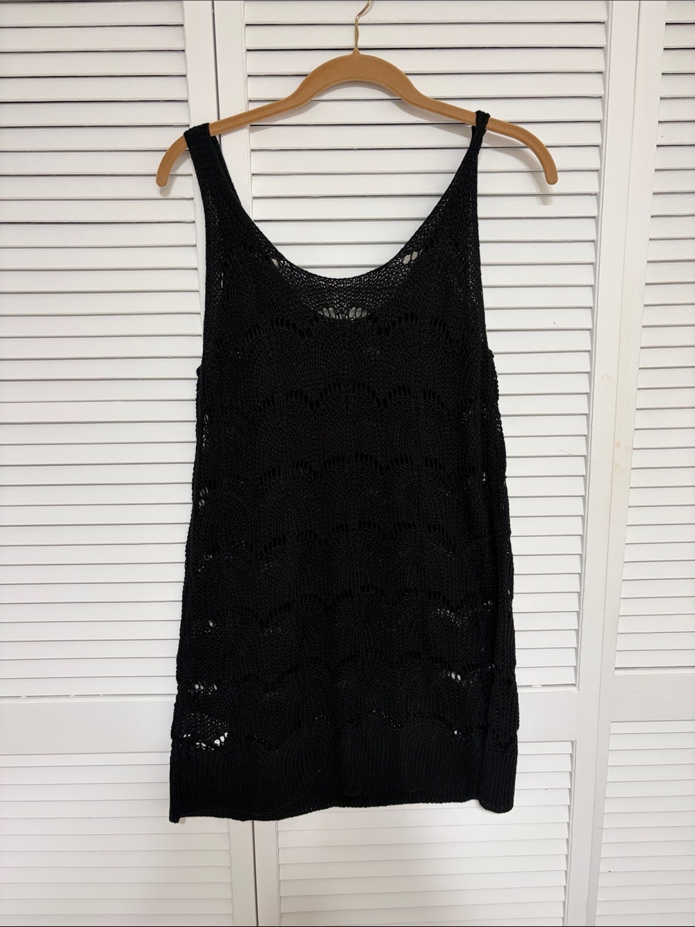 Black Crochet Swim Cover-Up Tunic - Women